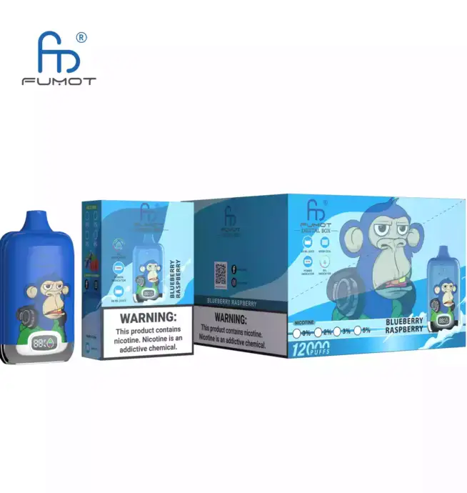RandM Fumot Digital Box 12000 Puffs Disposable Vape Blauwbes Framboos Smaak