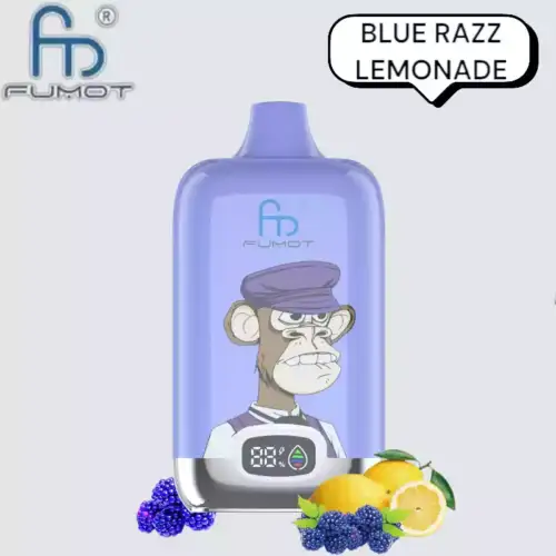 RandM Fumot Digital Box 12000 Puffs Disposable Vape Blue Razz Lemonade
