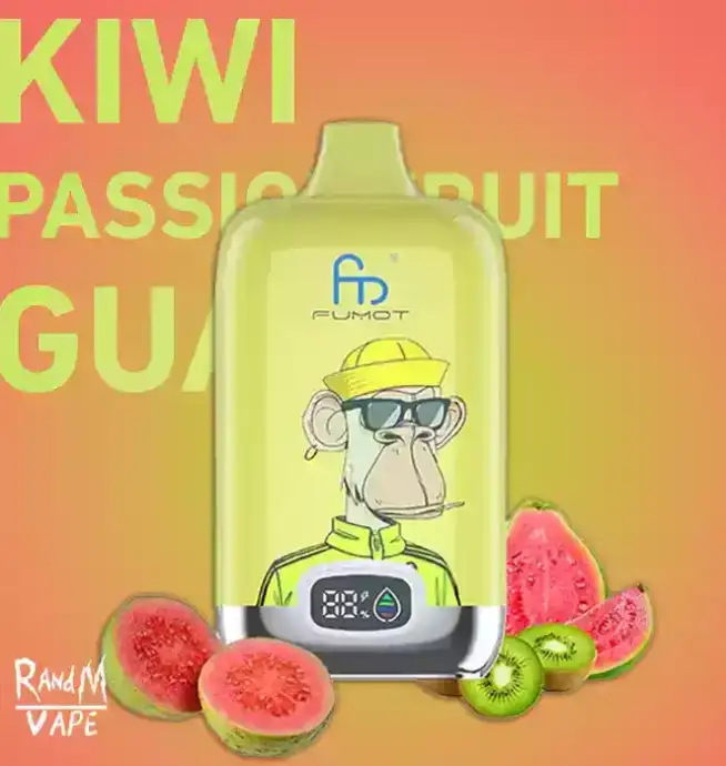 RandM Fumot Digital Box 12000 Puffs Disposable Vape Kiwi Passion Fruit Guava
