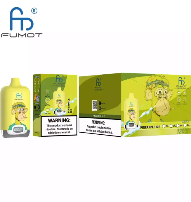 RandM Fumot Digital Box 12000 Puffs Disposable Vape Pineapple Ice