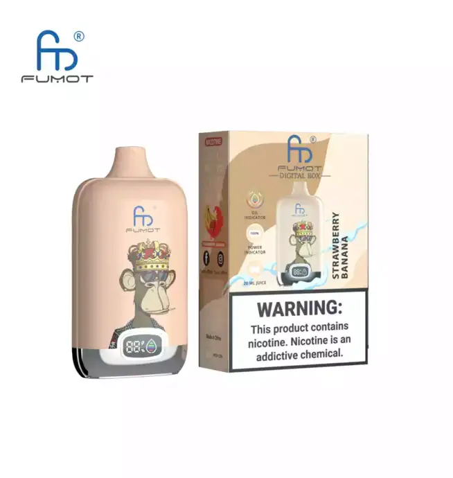 RandM Fumot Digital Box 12000 Puffs Disposable Vape Romige Mix van Aardbei & Banaan