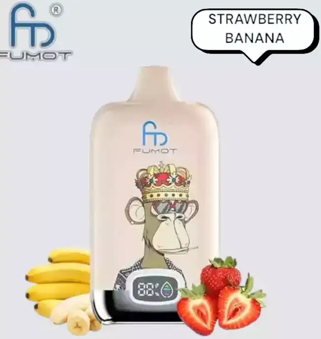 RandM Fumot Digital Box 12000 Puffs Disposable Vape Romige Mix van Aardbei & Banaan