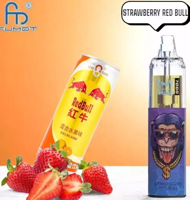 RandM Tornado 7000 Puffs Vape – Aardbei Red Bull