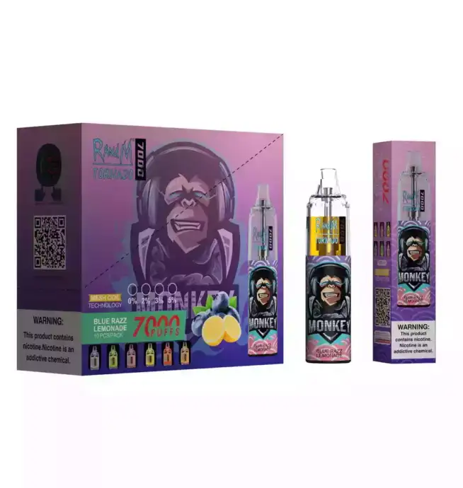 RandM Tornado 7000 Puffs Vape – Blauwe Razz-limonade