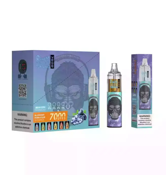 RandM Tornado 7000 Puffs Vape – Blauwe bessen Bubblegum