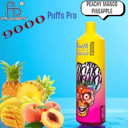 RandM Tornado 9000 Puffs Pro Tropische Peachy Mango Pineapple Smaak