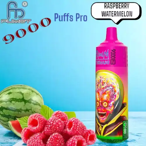 RandM Tornado 9000 Puffs Pro Verfrissende Raspberry Watermelon Smaak