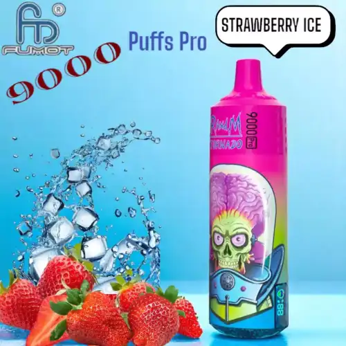 RandM Tornado 9000 Puffs Pro Verfrissende Strawberry Ice Smaak