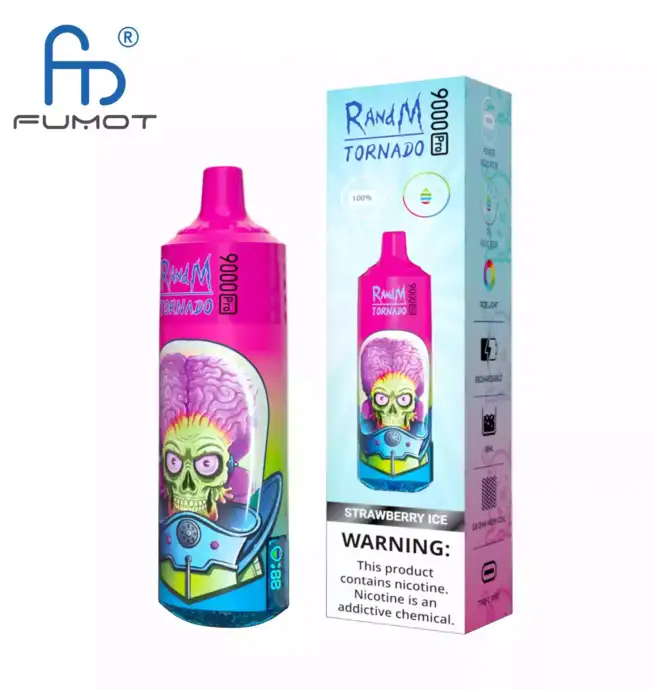 RandM Tornado 9000 Puffs Pro Verfrissende Strawberry Ice Smaak