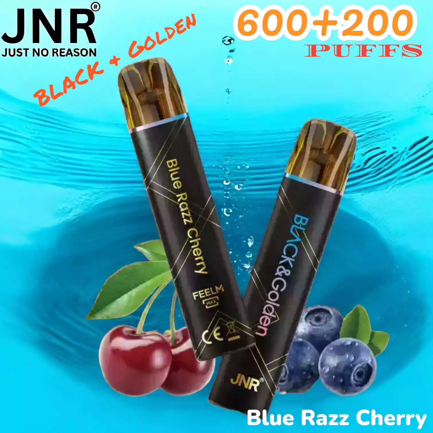 JNR BLACK & Golden 600+200 PUFF met 800 trekjes en luxe design