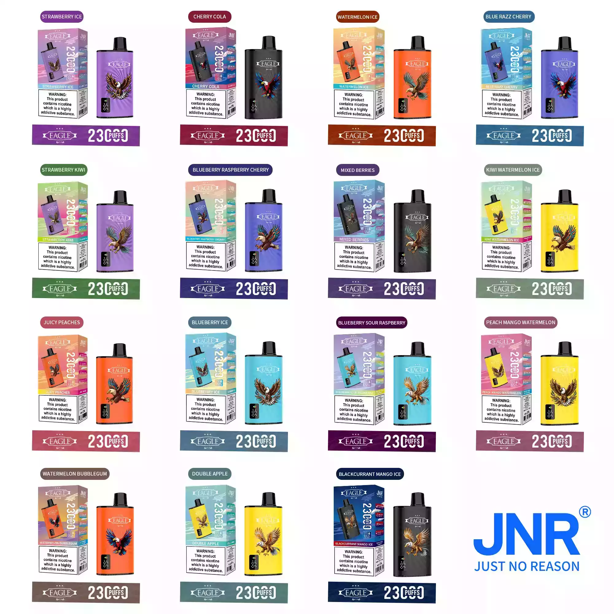 JNR EAGLE 23000 Puffs 25ml Vape met Display en Airflow