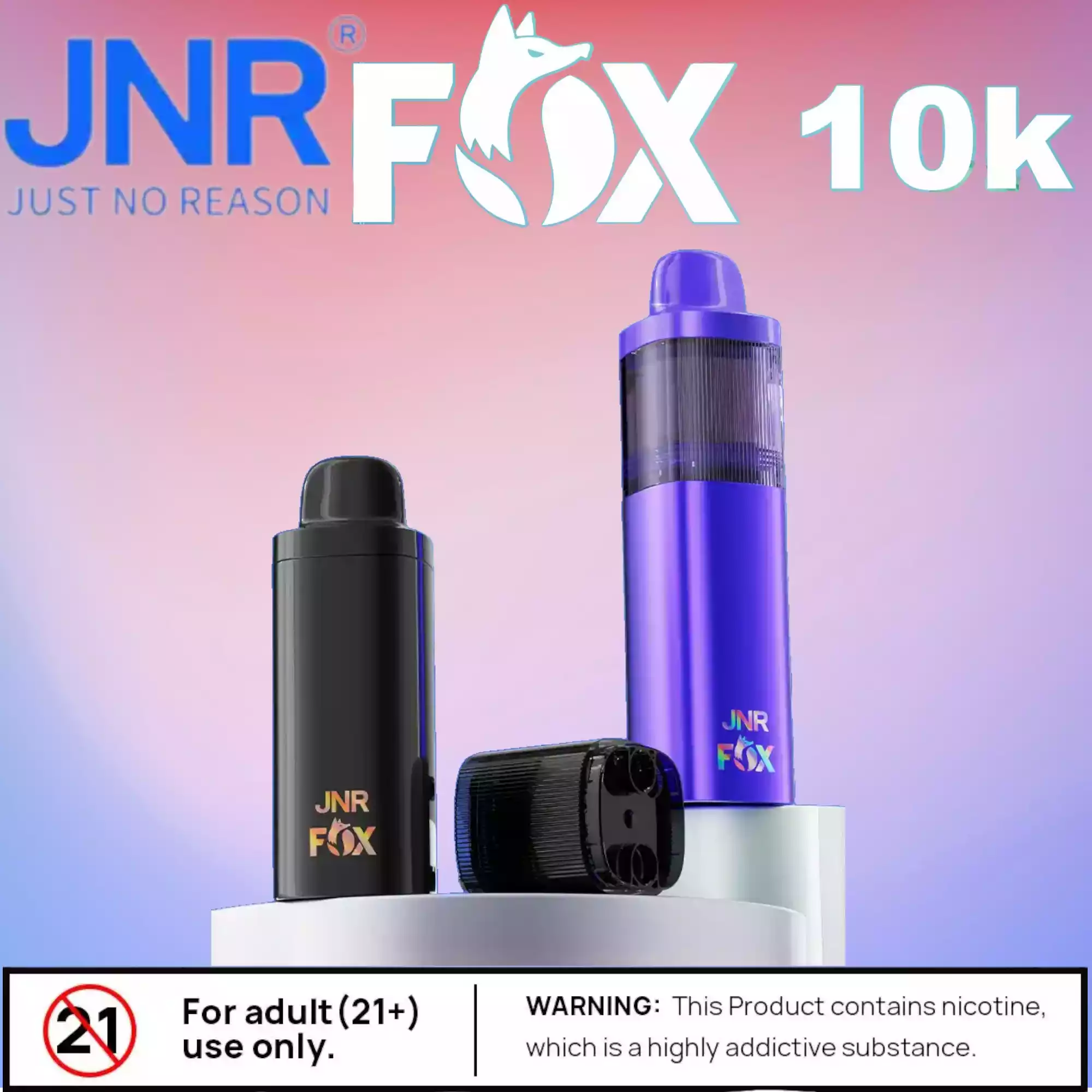 JNR FOX 10000 Puffs Vape met Navulbare Tank en USB-C Opladen